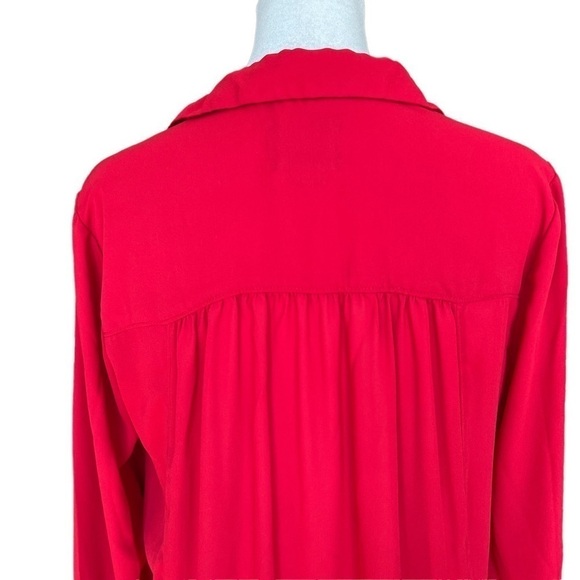 MAEVE red top collared blouse chevron inlay - Picture 6 of 7